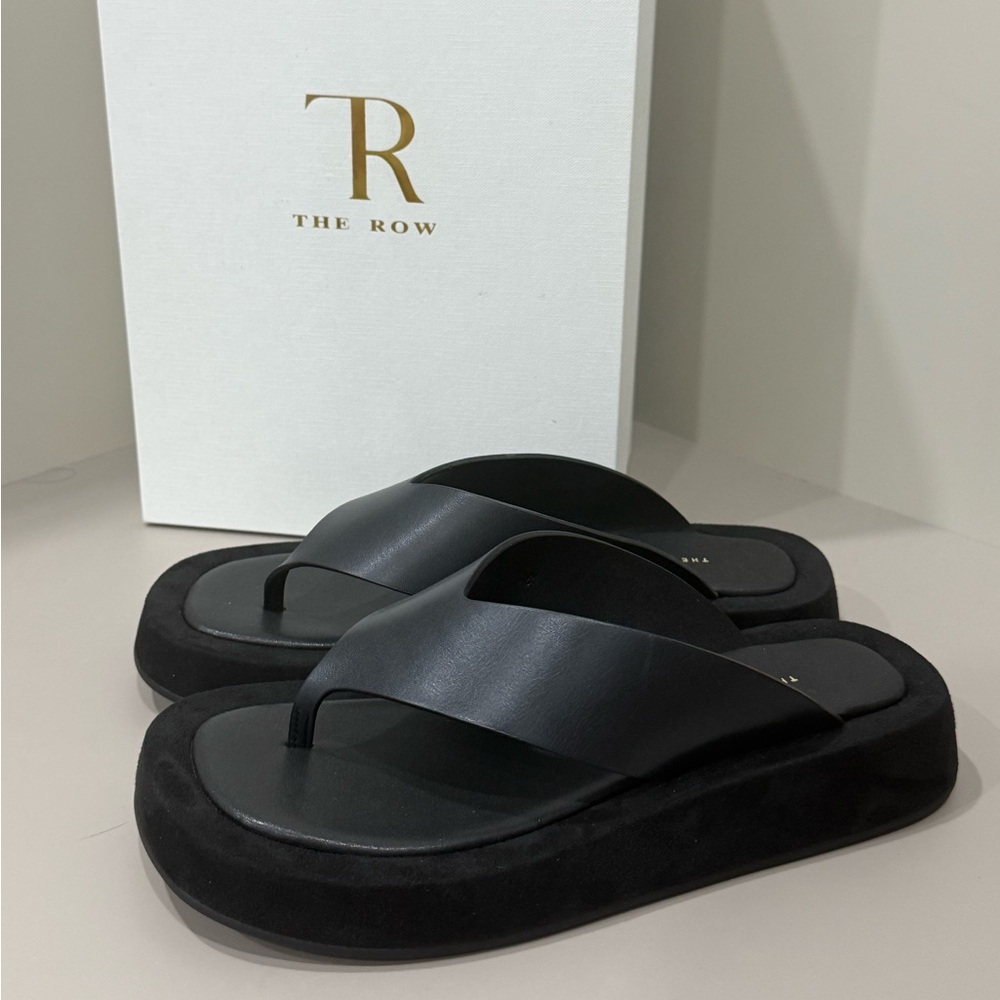 The Row Womes' Black Slippers